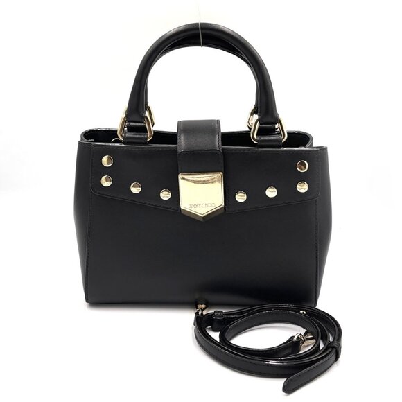 JIMMY CHOO Black Leather Shoulder Bag - Picture 1 of 10